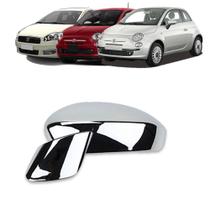 Aplique Cromado para Capa Retrovisor Fiat 500 2009 a 2015 Linea 2009 a 2016 Punto 2008 a 2017