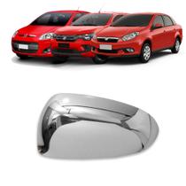 Aplique Cromado para Capa Retrovisor Grand Siena 2013 a 2021 Palio G5 2012 a 2018 Mobi 2016 a 2021