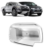 Aplique Cromado para Capa Retrovisor L200 Triton 2008 a 2016 Pajero Dakar 2009 a 2013
