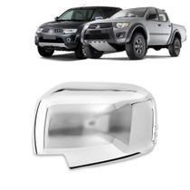 Aplique Cromado para Capa Retrovisor L200 Triton 2008 a 2016 Pajero Dakar 2009 a 2013