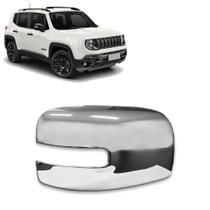 Aplique Cromado para Capa Retrovisor Renegade 2015 2016 2017 2018 2019 2020 2021 Com Pisca