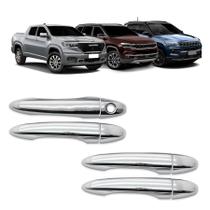 Aplique Cromado para Maçaneta Kit 4 Portas Compatível com Rampage 20232025, Compass e Commander 20222025