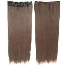 Aplique de cabelo liso orgânico com tic tac 60cm