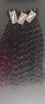 Aplique de Cabelo na Tela Mega Hair Natural Fibra Russa Liso 60cm Premium Castanho