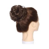 Aplique De Cabelo Rabo De Cavalo Sintético Elástico Preto, Castanho E Loiro S-noilite Cacheado Com