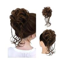 Aplique De Cabelo Sintético Cacheado Para Coque Desgrenhado Com Elástico Para Mulheres