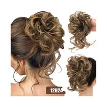 Aplique De Cabelo Sintético Cacheado Para Coque Desgrenhado Com Elástico Para Mulheres