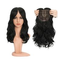 Aplique De Cabelo Sintético Ondulado Em Camadas De 18'' Com Franja Para Mulheres, Adicionando Volume
