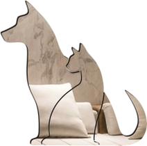 Aplique de Espelho Decorativo Acrílico Cao Gato 35x48cm 38204 Aplique de Espelho Decorativo Acrílico Cao Gato 35x48cm 38204