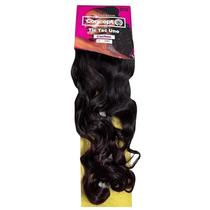 Aplique de Fibra Sintética Tic Tac Uno Cacho 65Cm - Cor Cast.Escuro/Borgonha