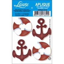 Aplique de MDF 2 Ancoras e Boias Verme - APM3-016