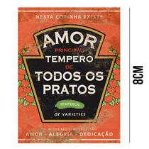 Aplique de MDF e Papel - Amor Principal Tempero de Todos os Pratos APM8 - 759