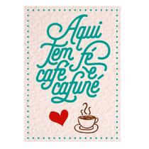 Aplique de MDF e Papel - Aqui tem Fé, Café e Cafuné - APM8 - 1123