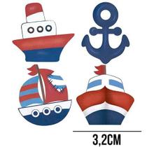Aplique de MDF e Papel - Barquinhos e Âncora APM3 - 259