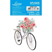 Aplique de MDF e Papel - Bicicleta com Flores - APM8-1361