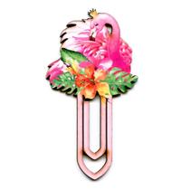 Aplique de MDF e Papel - Clip de Flamingo APM8 - 1025