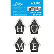 Aplique de MDF e Papel - Farm : Casinhas - APM3-314