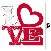 Aplique de MDF e Papel - Love Vermelho APM8 - 499 Aplique de MDF e Papel - Love Vermelho APM8 - 499
