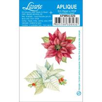 Aplique de MDF e Papel Natal - Poinsétias Branca e Vermelha - APMN4 - 023 Aplique de MDF e Papel Natal - Poinsétias Branca e Vermelha - APMN4 - 023
