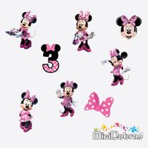 Aplique de Papel 5 cm infantil para Lembrancinhas de Festas Minnie Rosa