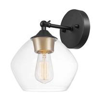 Aplique de Pared GLOBE 51367 Negro Mate con Detalle Dorado