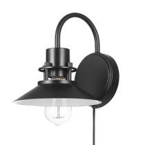 Aplique de Pared GLOBE Electric Wren 1-Luz con Conexión a Enchufe o Cableado Fijo Negro