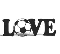 Aplique De Parede bola palavra love futebol amo em Mdf vazado 3mm quadro decoração c fita dupla face