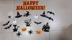 Aplique de Parede Decoração Halloween kit com 20 figuras em EVA