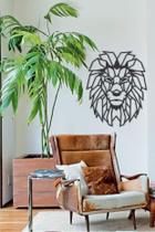 Aplique De Parede Leão Geometrico Grande Para Decoração - Wood Art