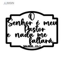Aplique de parede / Quadro Versículo Bíblico MDF Preto
