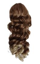 Aplique de rabo de cavalo de tela loiro médio com californianas 50 cm fibra bio sintética Aplique de rabo de cavalo de tela loiro médio com californianas 50 cm fibra bio sintética
