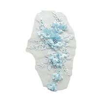 Aplique De Renda Floral 3D Com Contas 265x13cm, Bordado Com Strass Para Vestidos E Suprimentos De