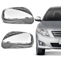 Aplique de Retrovisor Cromado Toyota Corolla 2008 a 2012 Sem Furo para Pisca Fácil Aplicação