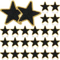 Aplique de tecido Jexine Star Patches 32 peças de 6 cm, preto