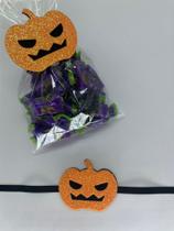 Aplique Decoração Embalagem Festa Halloween Abobora kit com 28