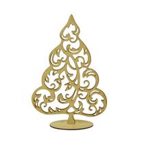 Aplique Decorativo Árvore de Natal P 13x9 Mdf Madeira