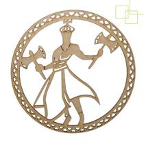 Aplique Decorativo de Parede em MDF Mandala Xangô Religiosa Afro Brasileira Orixá do Fogo Justiça Trovões 27 cm