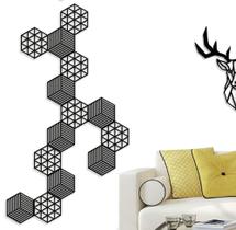 Aplique Decorativo Hexagonal Kit Com 10 Peças - decora3dhome