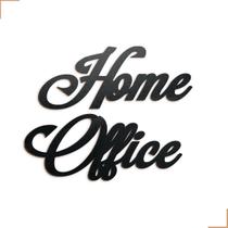 Aplique Decorativo Home Office Em MDF 35x23cm Preto