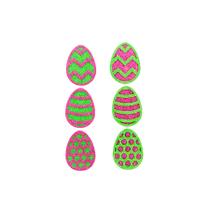 Aplique Decorativo - Ovinhos de Páscoa Roxo e Verde - 5cm - 6 unidades - Rizzo