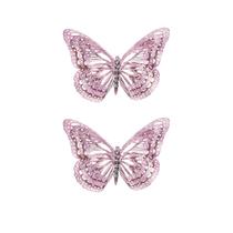 Aplique Decoupage Borboleta Lilas Apm4-494 em Papel e Mdf 4cm Litoarte