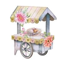 Aplique Decoupage Carrinho com Ninho Apm8-1302 em Mdf 8cm Litoarte Aplique Decoupage Carrinho com Ninho Apm8-1302 em Mdf 8cm Litoarte
