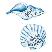 Aplique Decoupage Conchas Maritma Apm4-504 em Papel e Mdf 4cm Litoarte Aplique Decoupage Conchas Maritma Apm4-504 em Papel e Mdf 4cm Litoarte