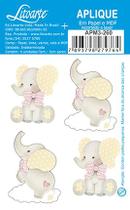 Aplique Decoupage Elefante Bebê Laço APM3-260 em Papel e MDF 3cm Litoarte Aplique Decoupage Elefante Bebê Laço APM3-260 em Papel e MDF 3cm Litoarte