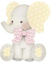 Aplique Decoupage Elefante LaÇO Apm8-963 Em Papel E Mdf 8cm Litoarte
