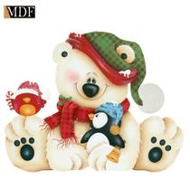 Aplique Decoupage em Mdf Natal Urso 12cm Apmn12-008 Litoarte