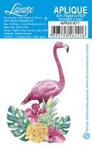 Aplique Decoupage Flamingo Flores Apm8-871 em Papel e Mdf 8cm Litoarte Aplique Decoupage Flamingo Flores Apm8-871 em Papel e Mdf 8cm Litoarte