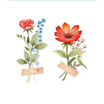 Aplique Decoupage Flores do Campo Apm4-483 em Papel e Mdf 4cm Litoarte
