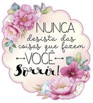Aplique Decoupage Nunca Desista Apm8-997 Em Papel E Mdf 8cm Litoarte