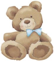 Aplique Decoupage Ursinho LaÇO Apm8-852 Em Papel E Mdf 8cm Litoarte
